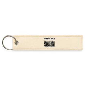Take Me Back Old School Retro 90s R&B Music - Jet Tag Keychain - creme - Front