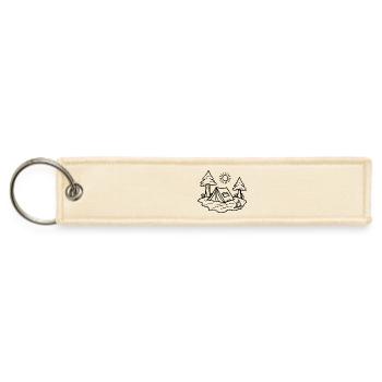 Tent in Pines Camp Sketch - Jet Tag Keychain - creme - Front