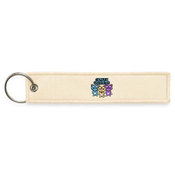 Cute Squad Tri-Eyed Cat Trio - Jet Tag Keychain - creme - Front
