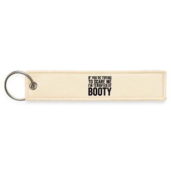 If Your Trying To Scare Me I'm Terrified Of Boobs - Jet Tag Keychain - creme - Front