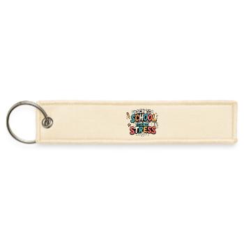 Back to School Back to Stress - Cute School Merch  - Jet Tag Keychain - creme - Front