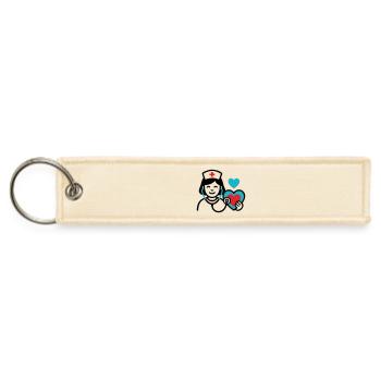  Nurse Heart Stethoscope Caregiver Clinic - Jet Tag Keychain - creme - Front