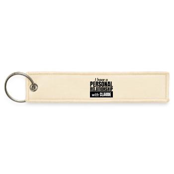 With CLAUDE Typography Tee - Jet Tag Keychain - creme - Front