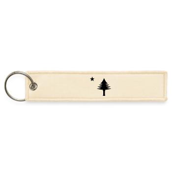 Pine tree and star 1901 flag of Maine State - Jet Tag Keychain - creme - Front