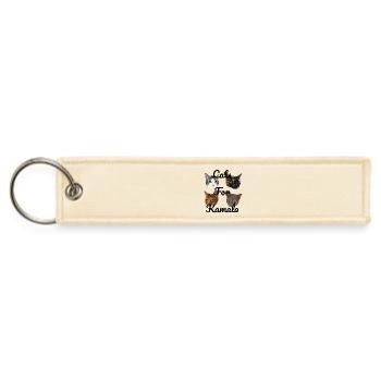 Cats for Kamala (4) - Jet Tag Keychain - creme - Front