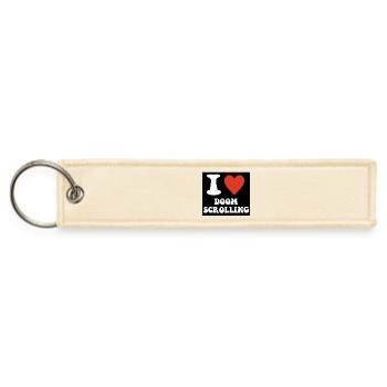 I Love Doom Scrolling Icon - Jet Tag Keychain - creme - Front