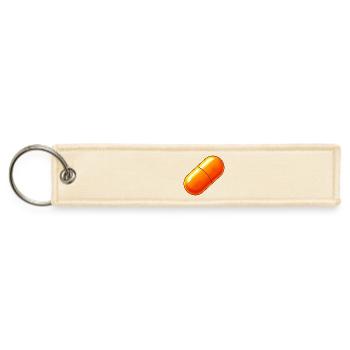 Bitcoin orange pill consciousness expansion - Jet Tag Keychain - creme - Front