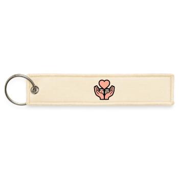 Guinea Pig Hands Feeding Pet Rodent Mom - Jet Tag Keychain - creme - Front