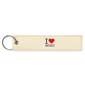 I LOVE MUSIC - Jet Tag Keychain - creme - Front