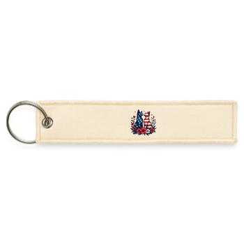 Stars and Stripes Cats in Bloom - Jet Tag Keychain - creme - Front