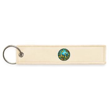 Tropical Dinosaur Jungle Scene - Jet Tag Keychain - creme - Front