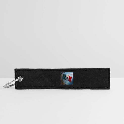 Mexican Flag in Mountain Nature Landscape - Jet Tag Keychain