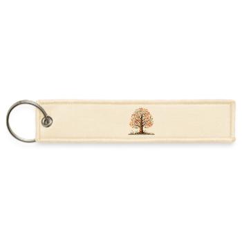 Autumn Leaf Tree Illustration - Jet Tag Keychain - creme - Front