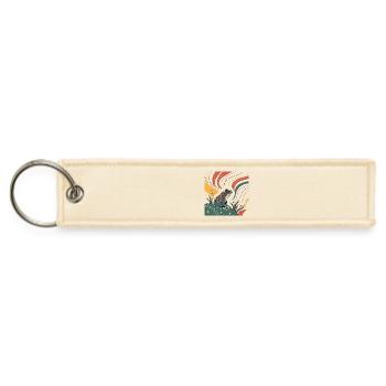Whimsical Retro Frog with Organic Shapes - Jet Tag Keychain - creme - Front
