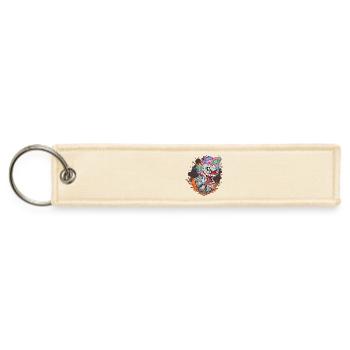 Psycho Clown Head – Crazy Evil Jester - Jet Tag Keychain - creme - Front