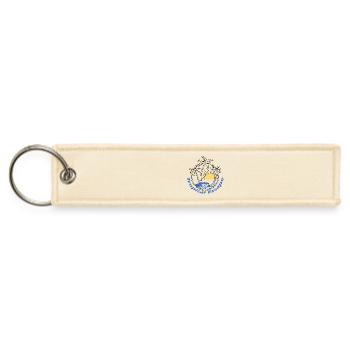 Tropical Escape Sunset Ocean Waves Monoline - Jet Tag Keychain - creme - Front