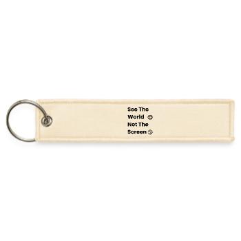 See The World, Not The Screen – Travel Tee - Jet Tag Keychain - creme - Front
