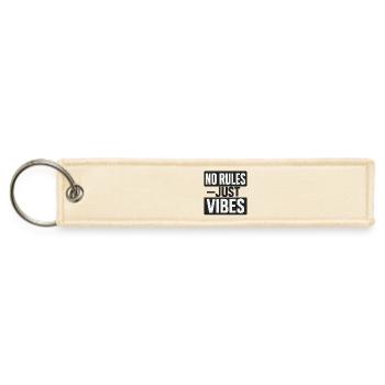 No Rules Just Vibes Bold Typography - Jet Tag Keychain - creme - Front