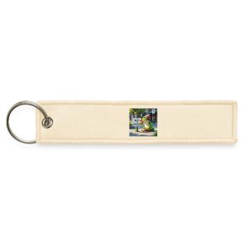 Animal forces (Freedom Frog) - Hands off Portland - Jet Tag Keychain - creme - Front