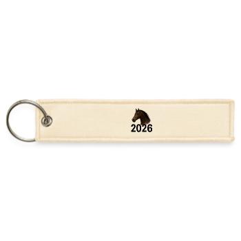 Horse Head 2026 Emblem - Jet Tag Keychain - creme - Front