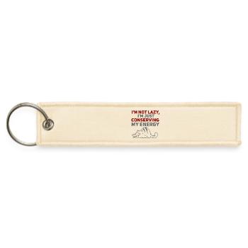 I’m Not Lazy – I’m Just Conserving My Energy - Jet Tag Keychain - creme - Front