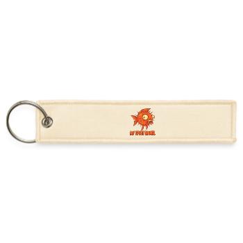 Anxious Quirky Blowfish Spirit Animal - Jet Tag Keychain - creme - Front