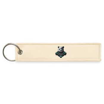 Futuristic Bear Warrior - Jet Tag Keychain - creme - Front