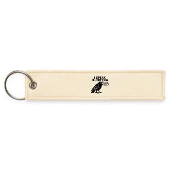 I Speak Fluent Caw – Funny Raven Quote Design - Jet Tag Keychain - creme - Front