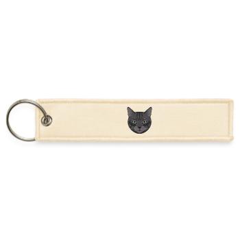 Judging You Silently Cat Face - Jet Tag Keychain - creme - Front