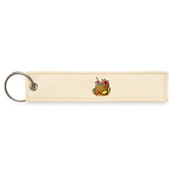 Pineapple Cocktail Summer Illustration - Jet Tag Keychain - creme - Front