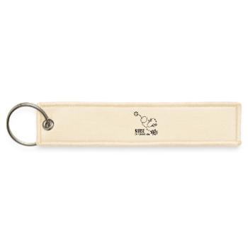 Aesthetic Nurse Floral Stethoscope Line Art - Jet Tag Keychain - creme - Front