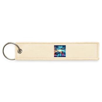 Neon Futuristic Racing Grid - Jet Tag Keychain - creme - Front