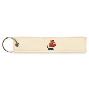 Rat boxer fighter - Jet Tag Keychain - creme - Front