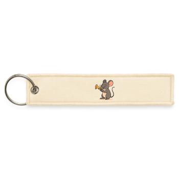 Mouse plays trumpet - Jet Tag Keychain - creme - Front