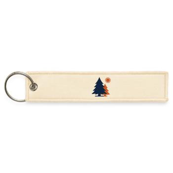Pine Trees Forest Sun Minimalism - Jet Tag Keychain - creme - Front