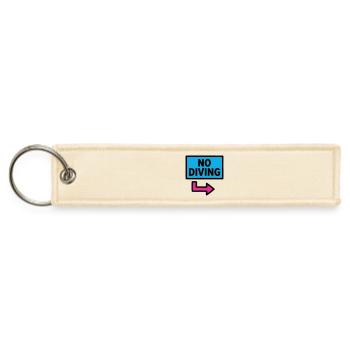 No Diving Sign Pool Retro - Jet Tag Keychain - creme - Front