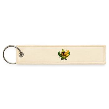 Speak Up Parrot — Bold Letter Art - Jet Tag Keychain - creme - Front