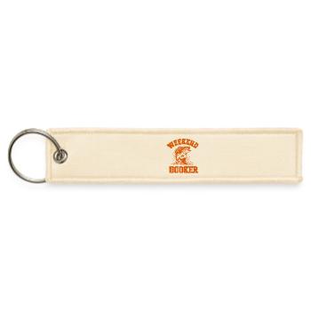 Weekend Hooker Fishing Bass Sarcastic Graphic - Jet Tag Keychain - creme - Front