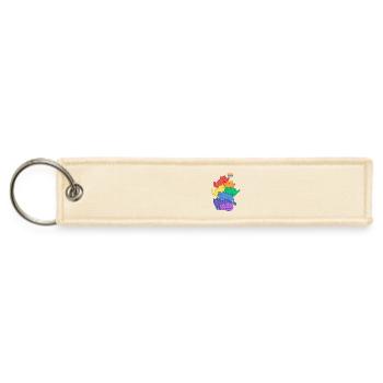 Rainbow Pride Cat - Jet Tag Keychain - creme - Front