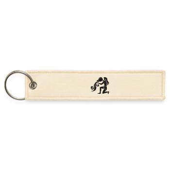 Aquarius Water Bearer – Zodiac Sign Symbol - Jet Tag Keychain - creme - Front