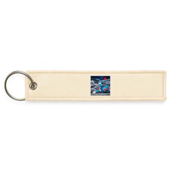 Sunset Flock in Blue Tide - Jet Tag Keychain - creme - Front