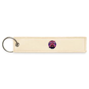 Night of the Pumpkin Retro Halloween Terror - Jet Tag Keychain - creme - Front