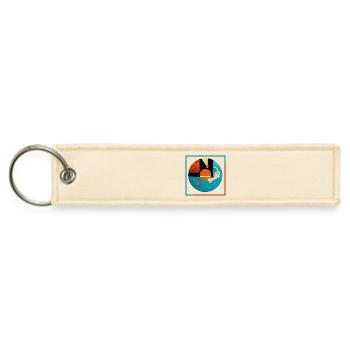 Abstract Cat Orbit Circle - Jet Tag Keychain - creme - Front