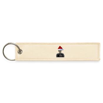 Santa Skeleton Mugshot - Jet Tag Keychain - creme - Front