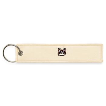 Colored Cat Face Classic Kitten Lover Art Cute Cat - Jet Tag Keychain - creme - Front