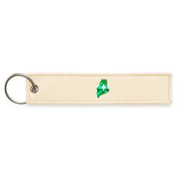 Pine tree and star 1901 flag of Maine State - Jet Tag Keychain - creme - Front