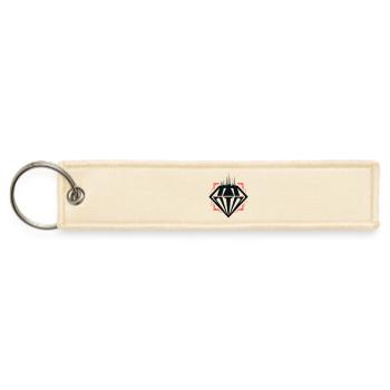 Wicked Diamond Gem Vector 2 Color Design - Jet Tag Keychain - creme - Front
