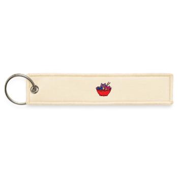 Cats In Ramen Anime Food LGBTQ Bisexual Flag - Jet Tag Keychain - creme - Front