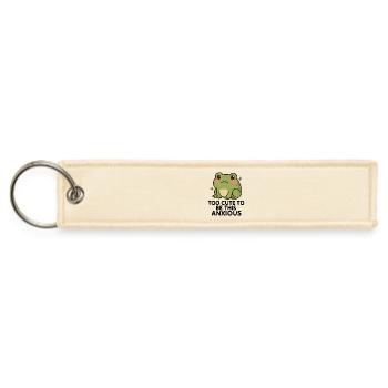 Too Cute To Be This Anxious - Jet Tag Keychain - creme - Front