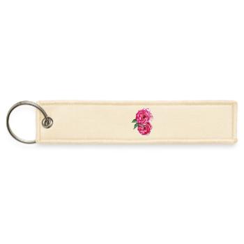 Pink and White Roses - Jet Tag Keychain - creme - Front